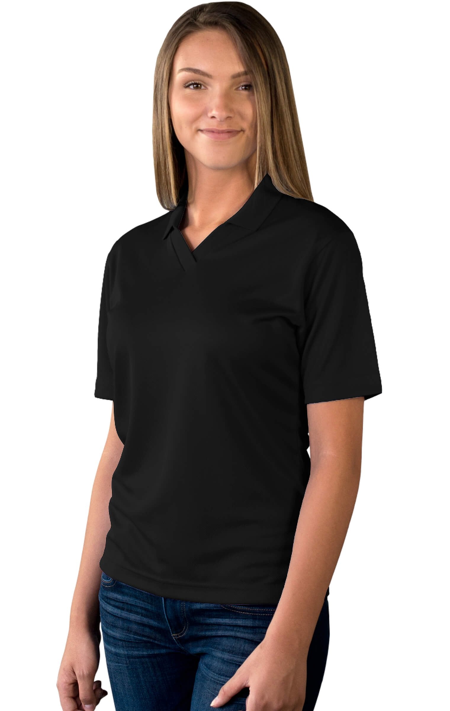Ladies' Wicking V-Neck Polo